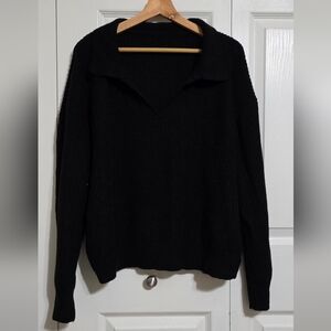 SHEIN Black V-Neck Women's Sweater
